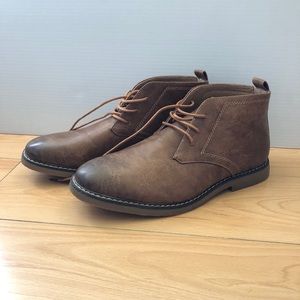 Brown lace up booties